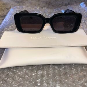 Velvet Canyon Zou Bisou Black Square Sunglasses with Original Case + Lens Cloth